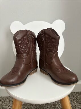 Cat & Jack Brown Kids Western Boots
